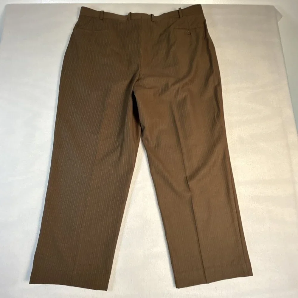 Luca Rossi Italia Mens Brown Pinstripe Suit Dress Pants‎ 42W x 29L
